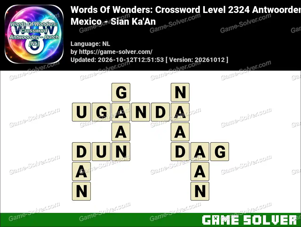 Words Of Wonders: Crossword Level 2324 Antwoorden – Mexico – Sian Ka’An